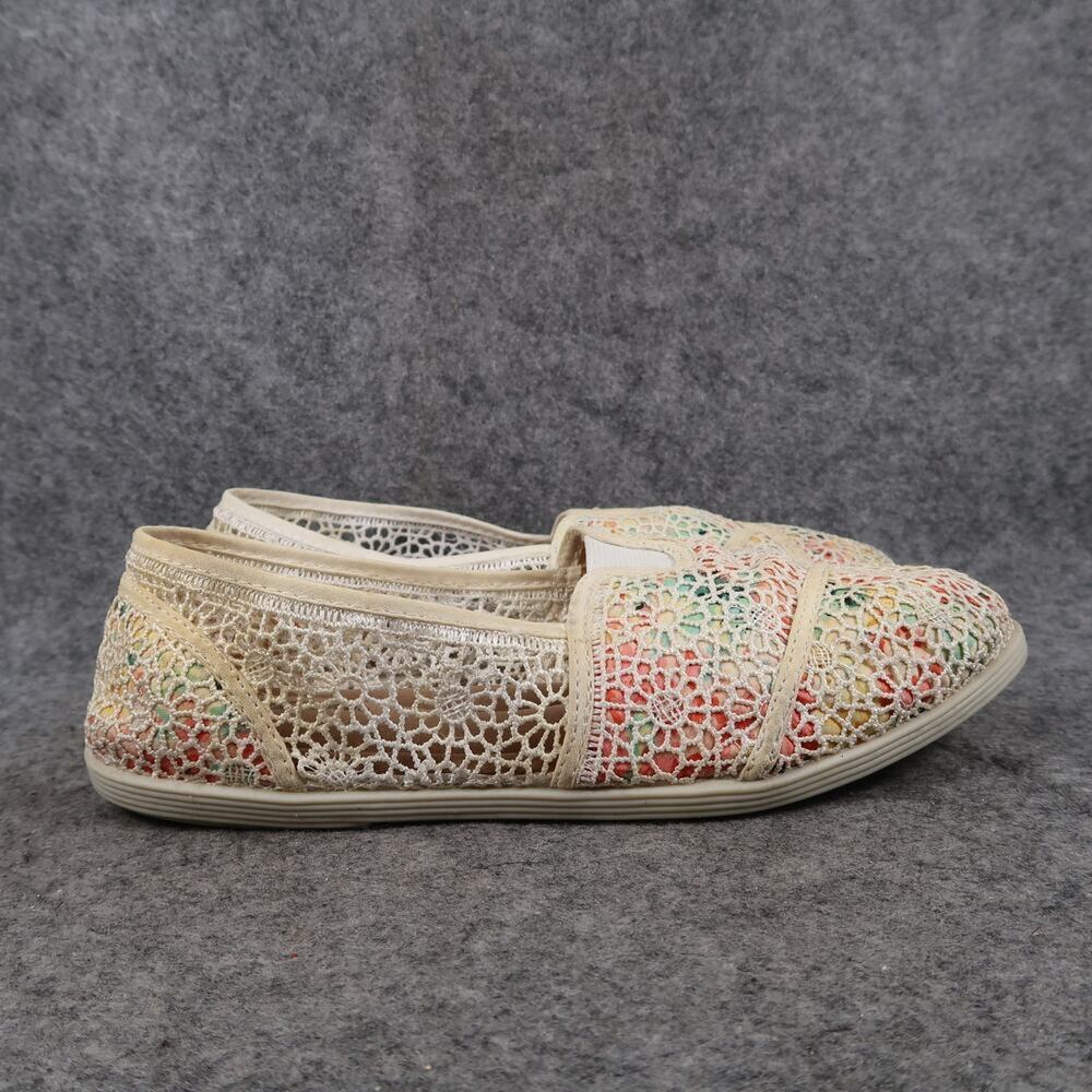 Soda Shoes Womens 6 Slip On Flats Loafers Casual Crochet Floral Comfort Walking